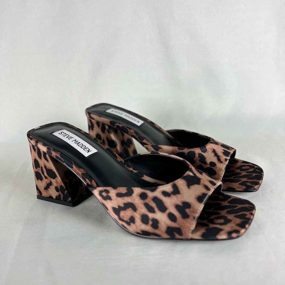 Steve Madden Chunky Block Heel Animal Print Sandal 7.5